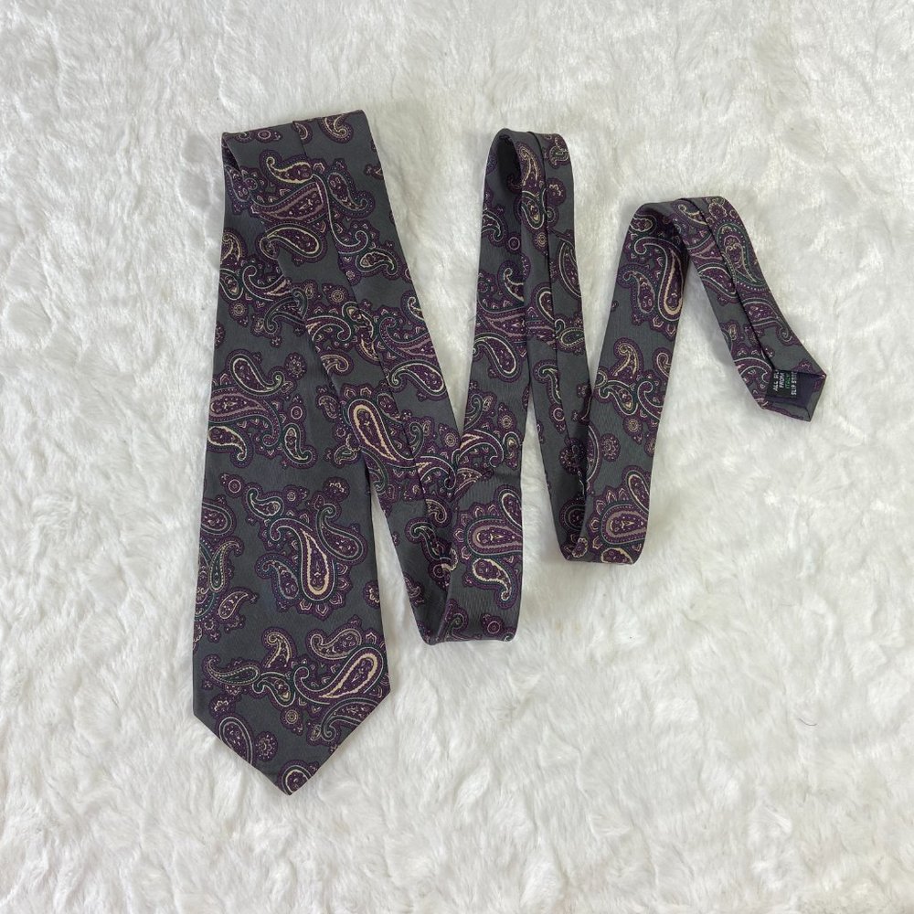 Vintage Kuppenheimer Men’s Clothiers Silk Tie Italy Slip Stitch Paisley
